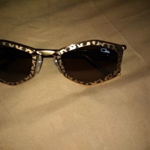Cazal 912 Black and gold leopard print sunglasses
